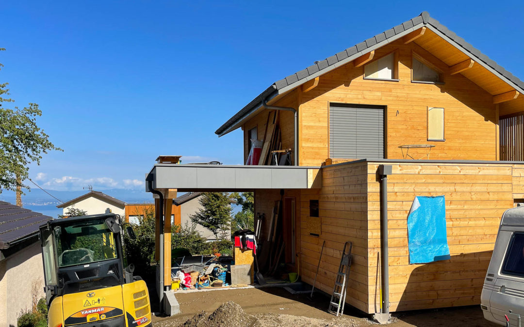 Rénovation et surélévation d’un chalet à Publier en Haute-Savoie