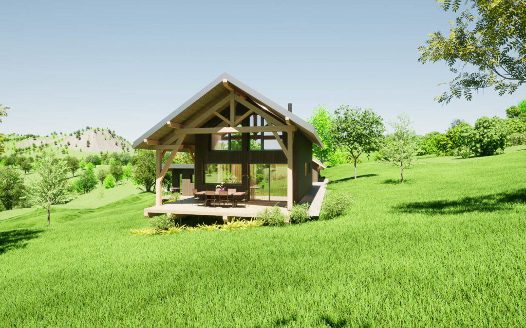 Maison ossature bois sur pieux vissés dans le Valromey